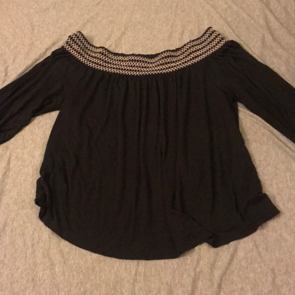 Black, off the shoulder top, good condition